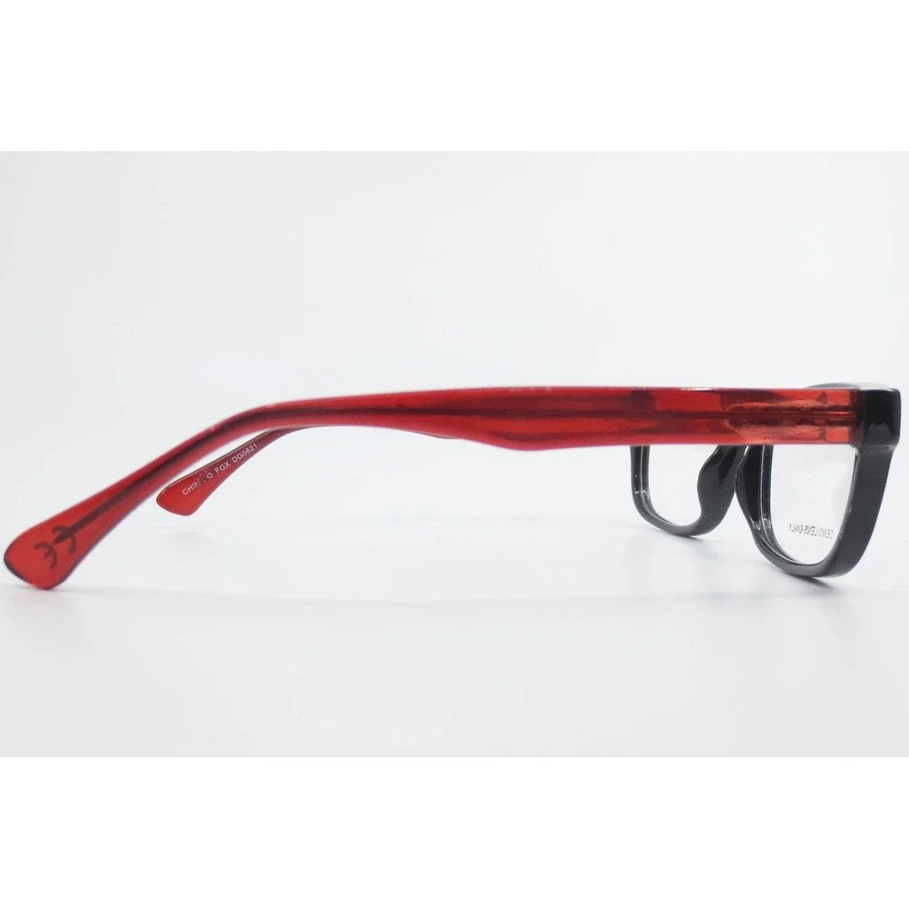 Foster Grant FGX Eyeglasses Black Red Rectangular Frame KP 7000 47-17-130 DG0821